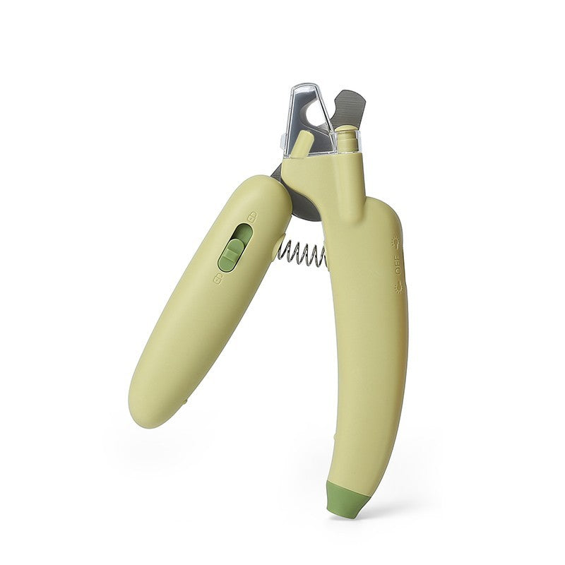 Banana Pet Nail Clipper,LED Light Cat Nail Cilpper, Easy use Pet Grooming Tool Yellow,Green R-GT02 - ri-son