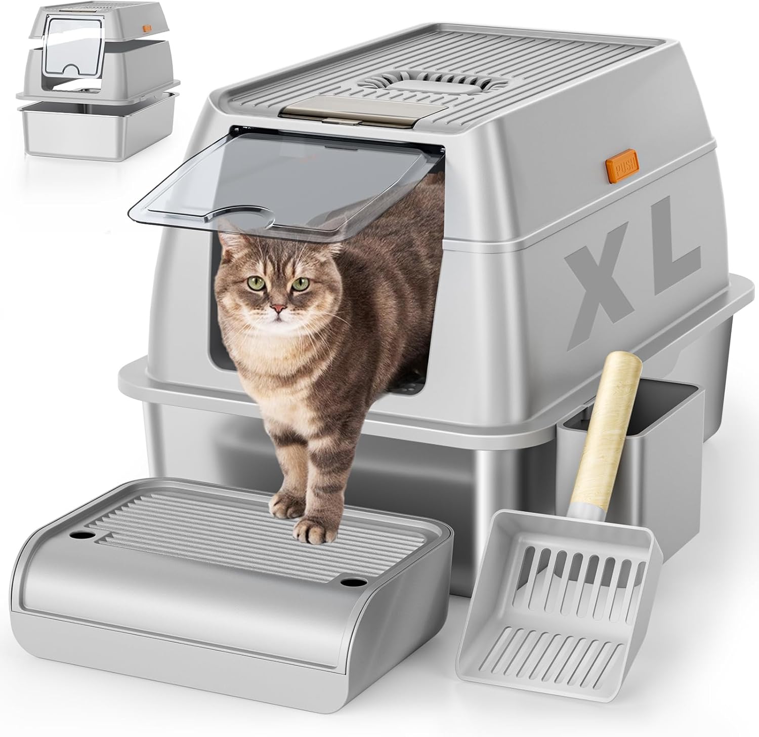 Metallic - Shield Spacious Cat Litter Box