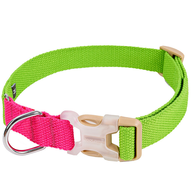 Corgi Neckband, Polyester-Cotton Webbing, No-Choke, Soft, Adjustable Dopamine Color Dog Collar - ri-son