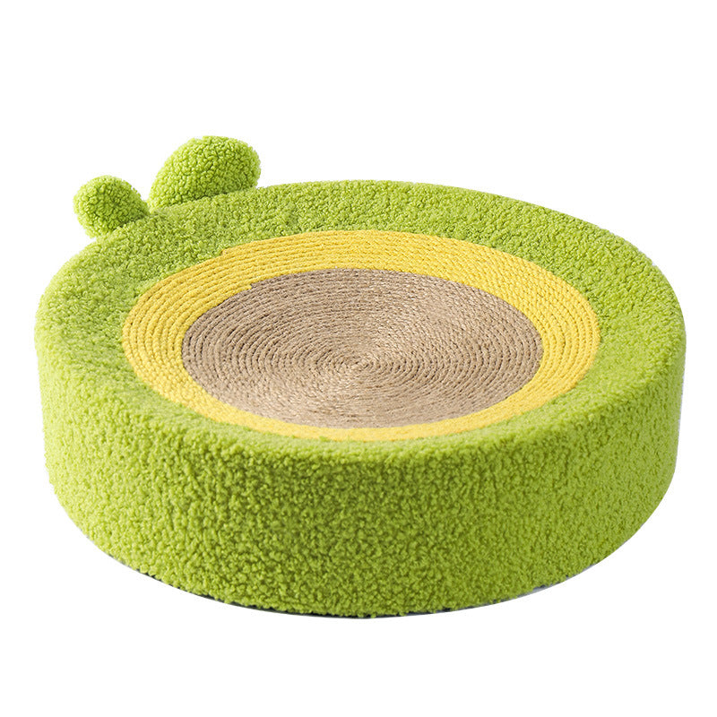 Round  Cat Scratcher Plate, Cat Scratching Bed, Cat Scratcher Bed,Avocado Green - ri-son