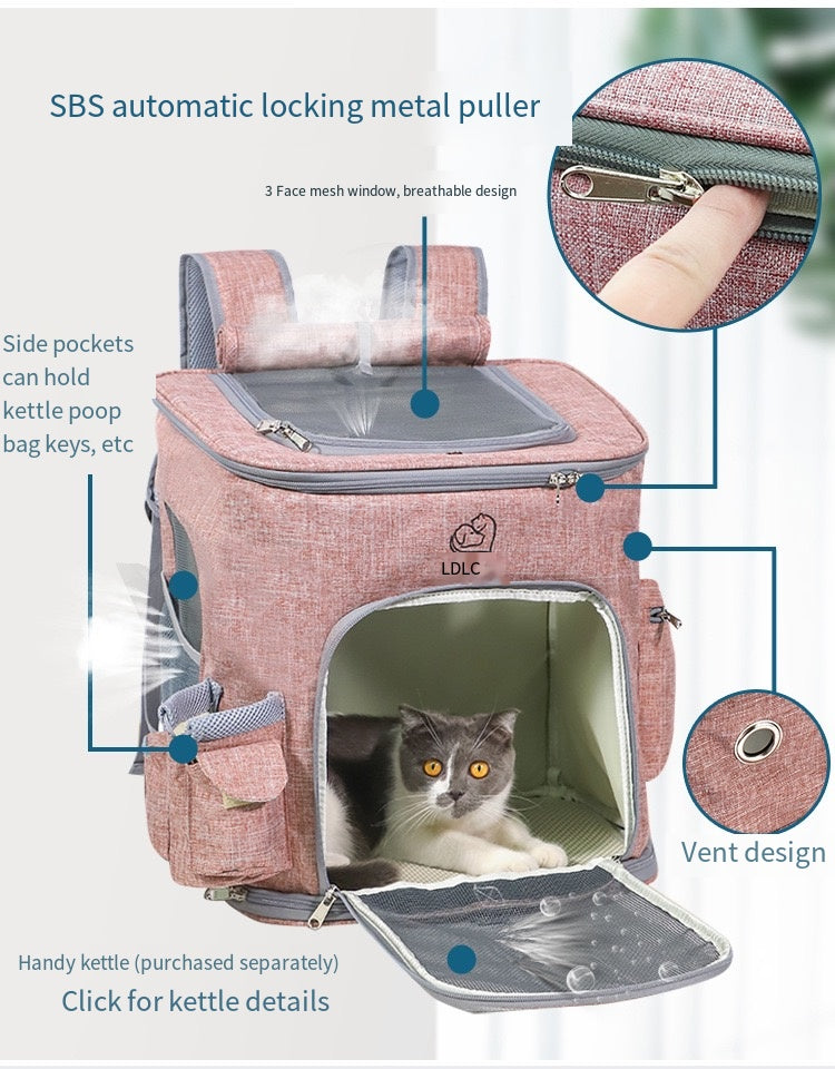 Breathable Mesh Pet Carrier for Cats and Small Dogs Lock