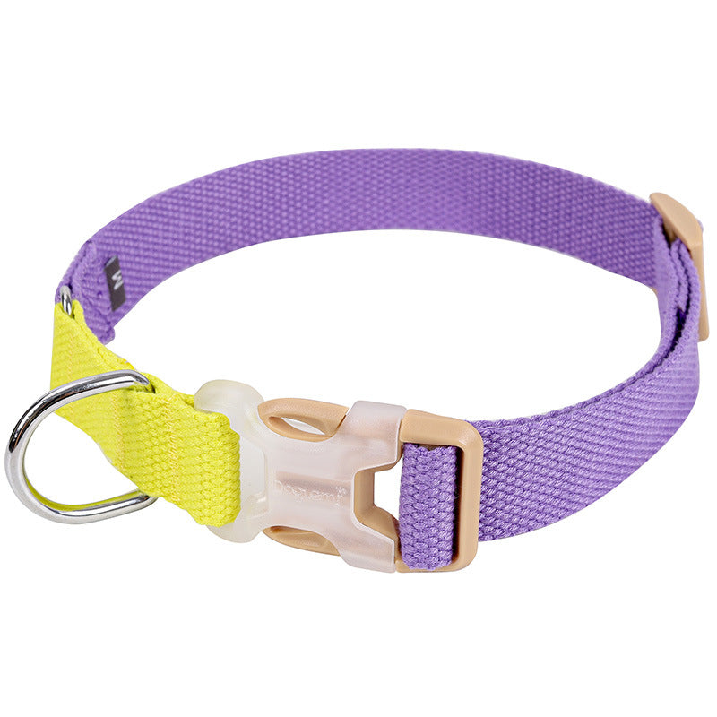 Corgi Neckband, Polyester-Cotton Webbing, No-Choke, Soft, Adjustable Dopamine Color Dog Collar - ri-son