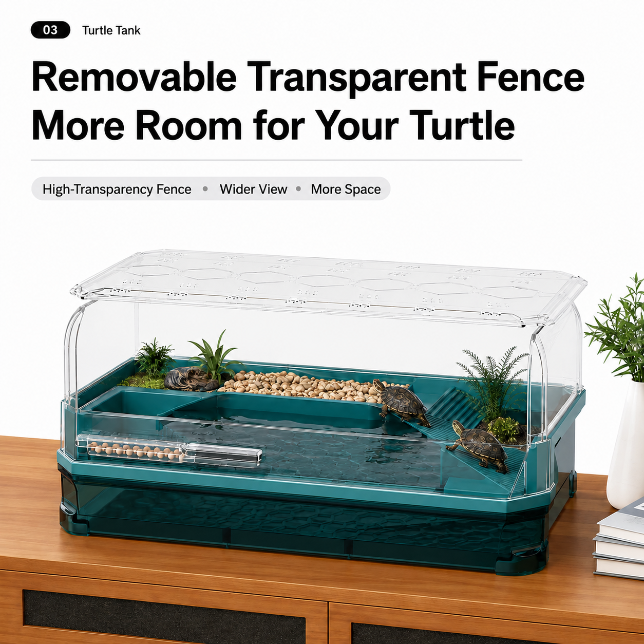 Escape-Proof Turtle Tank with Easy Drainage