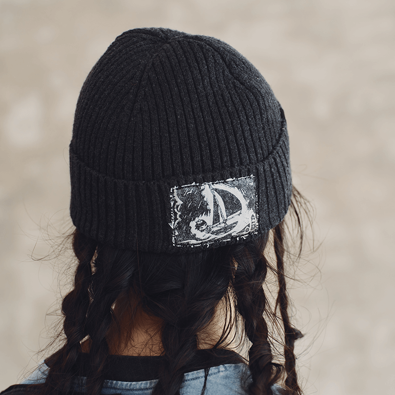 Hirono Living Wild Sea Polar Song Graphic Patch Beanie