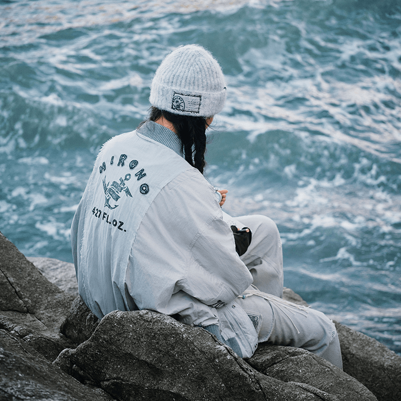 Hirono Living Wild Sea Polar Song Graphic Patch Beanie