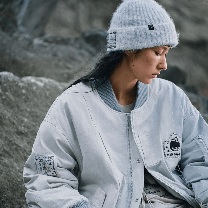 Hirono Living Wild Sea Polar Song Graphic Patch Beanie