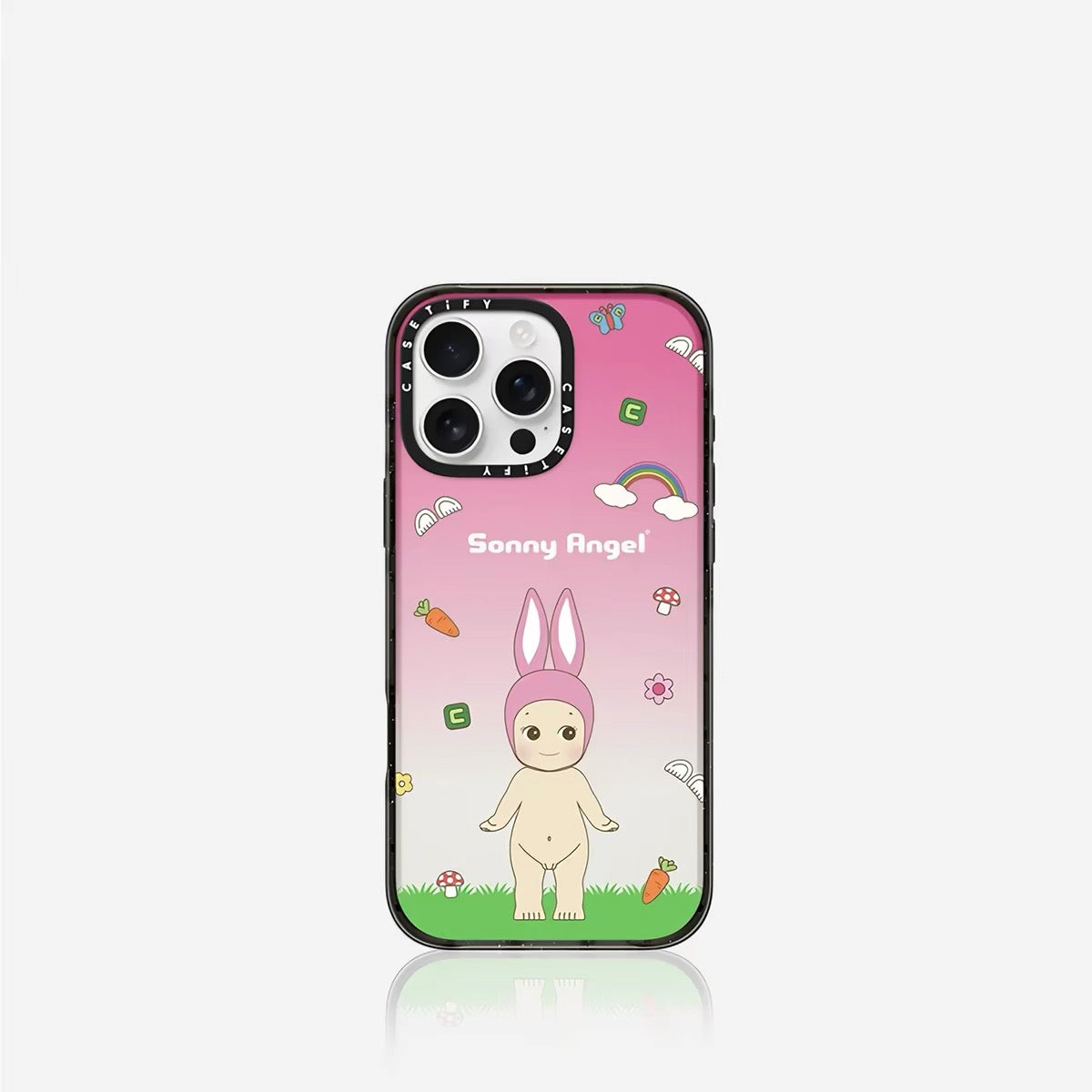 Sonny Angel pink rabbit CASETiFY case with rainbow and small motifs