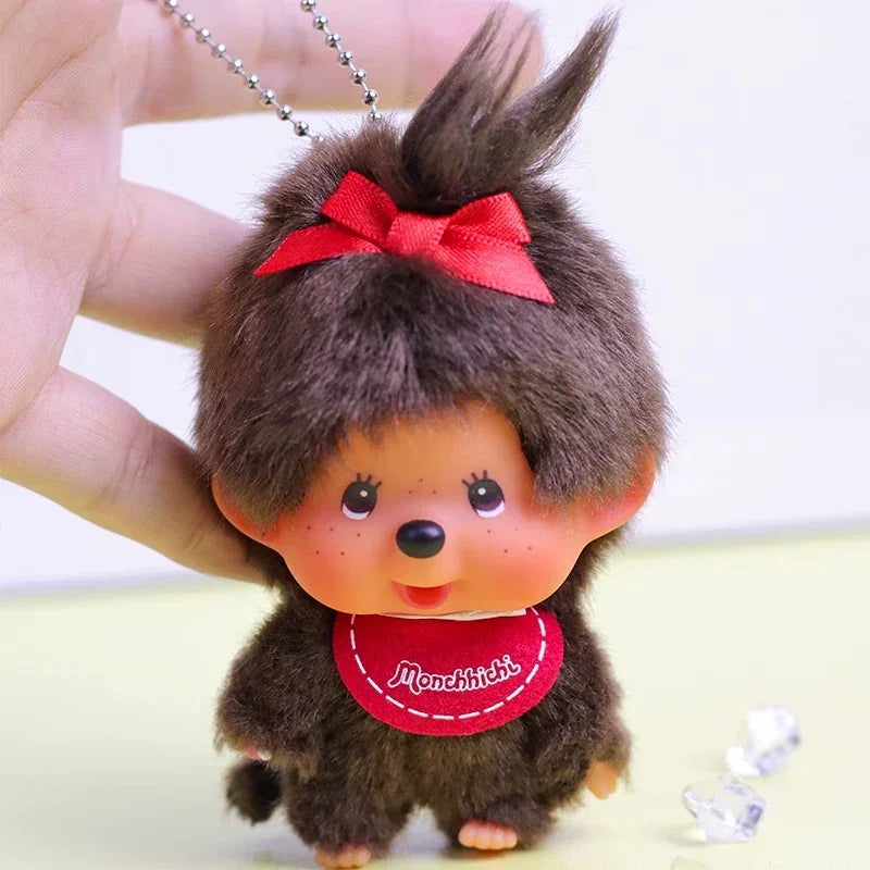 Monchhichi Plush Big Head Boy & Girl Keychain