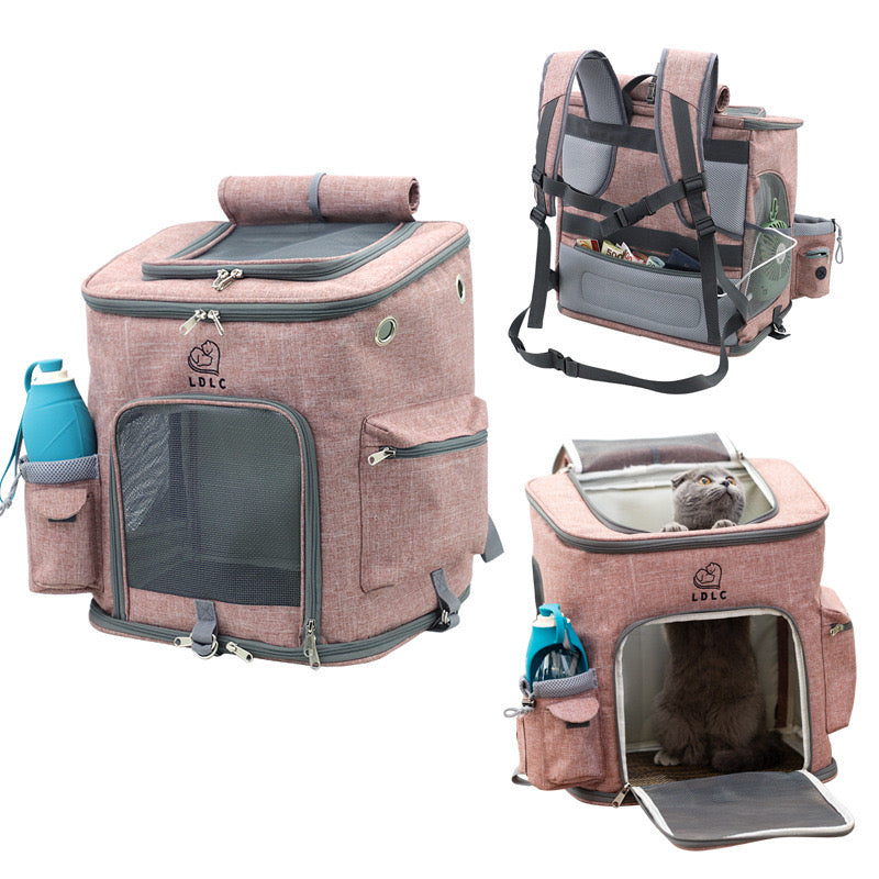 Breathable Mesh Pet Carrier for Cats and Small Dogs——pink