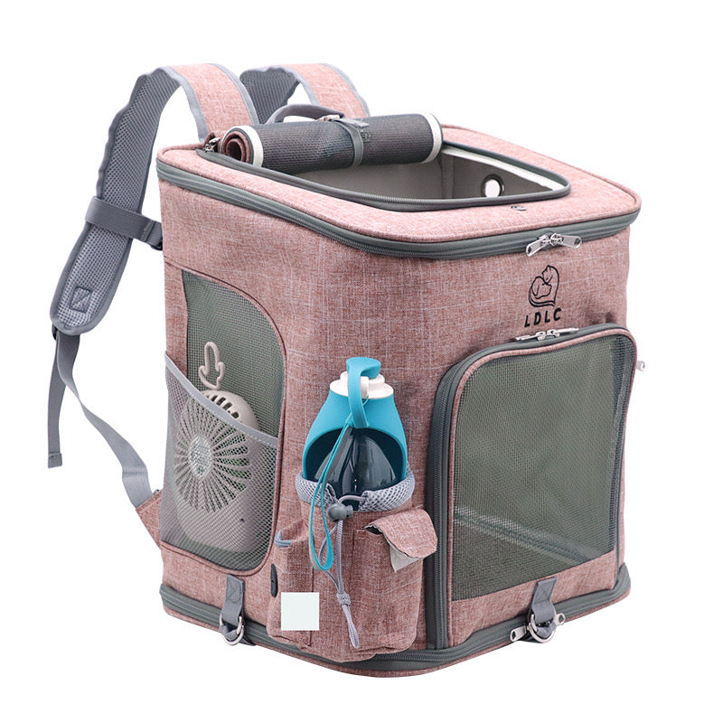 Breathable Mesh Pet Carrier for Cats and Small Dogs——pink