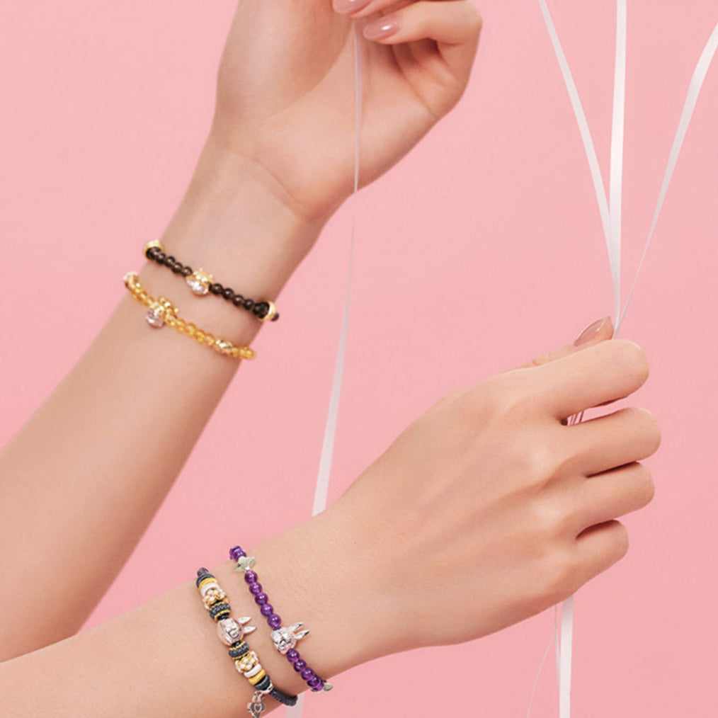 POPOP LABUBU Silver Crystal Bracelet