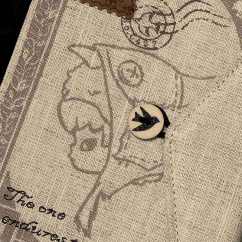 HIRONO Man in the Mist Fabric Passport Holder