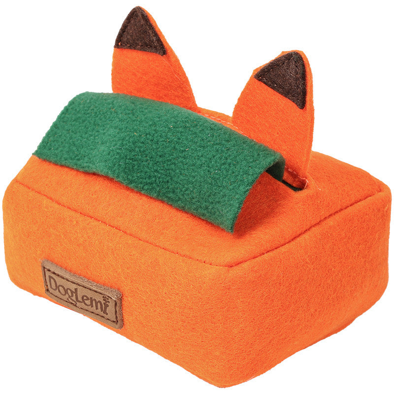  Tissue Box Interactive Puzzle & Snuffle Mat Dog Toy-orange