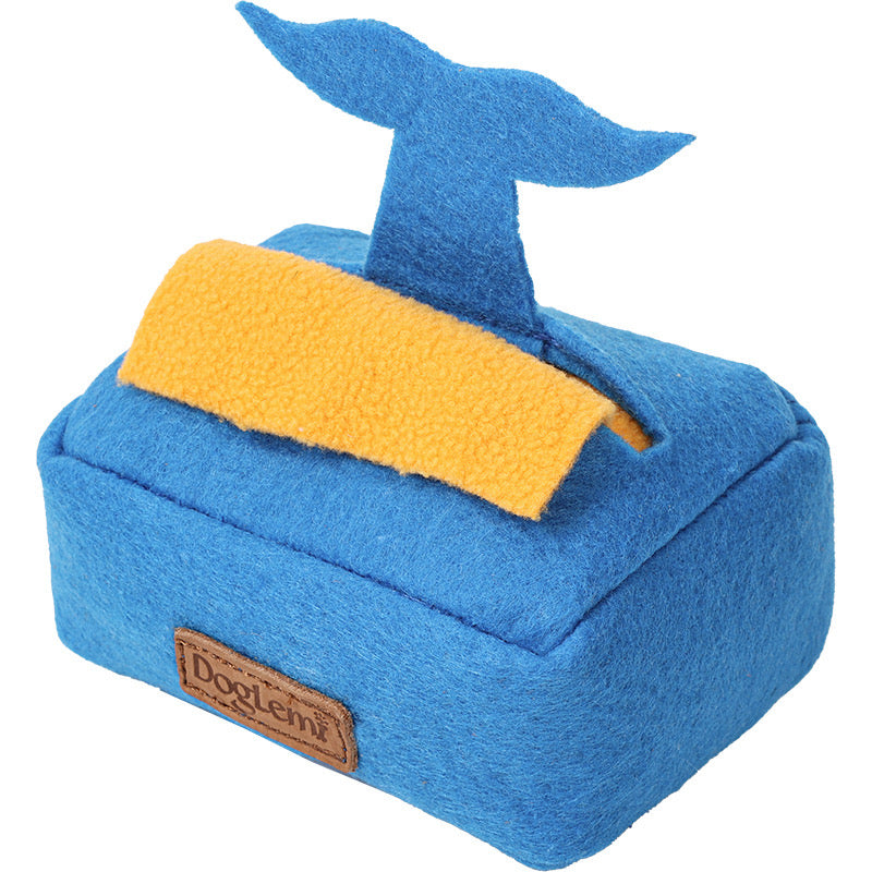  Tissue Box Interactive Puzzle & Snuffle Mat Dog Toy-blue