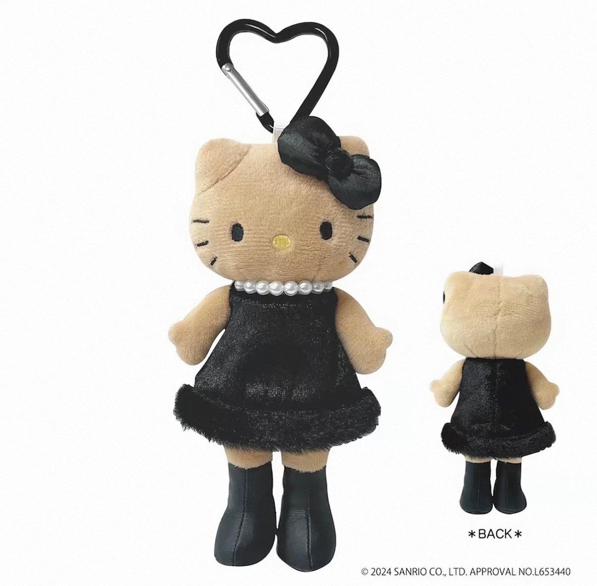 Sanrio Hello Kitty GOGO Gal Black Dress Plush Keychain