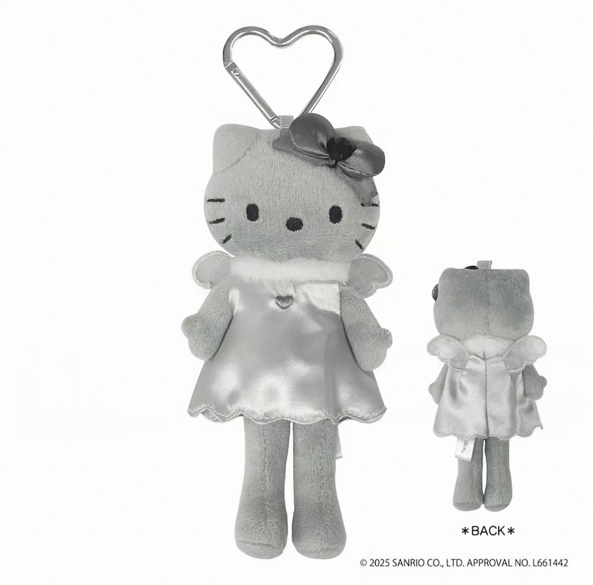 Sanrio Hello Kitty Black Angel Gray Angel Plush Keychain