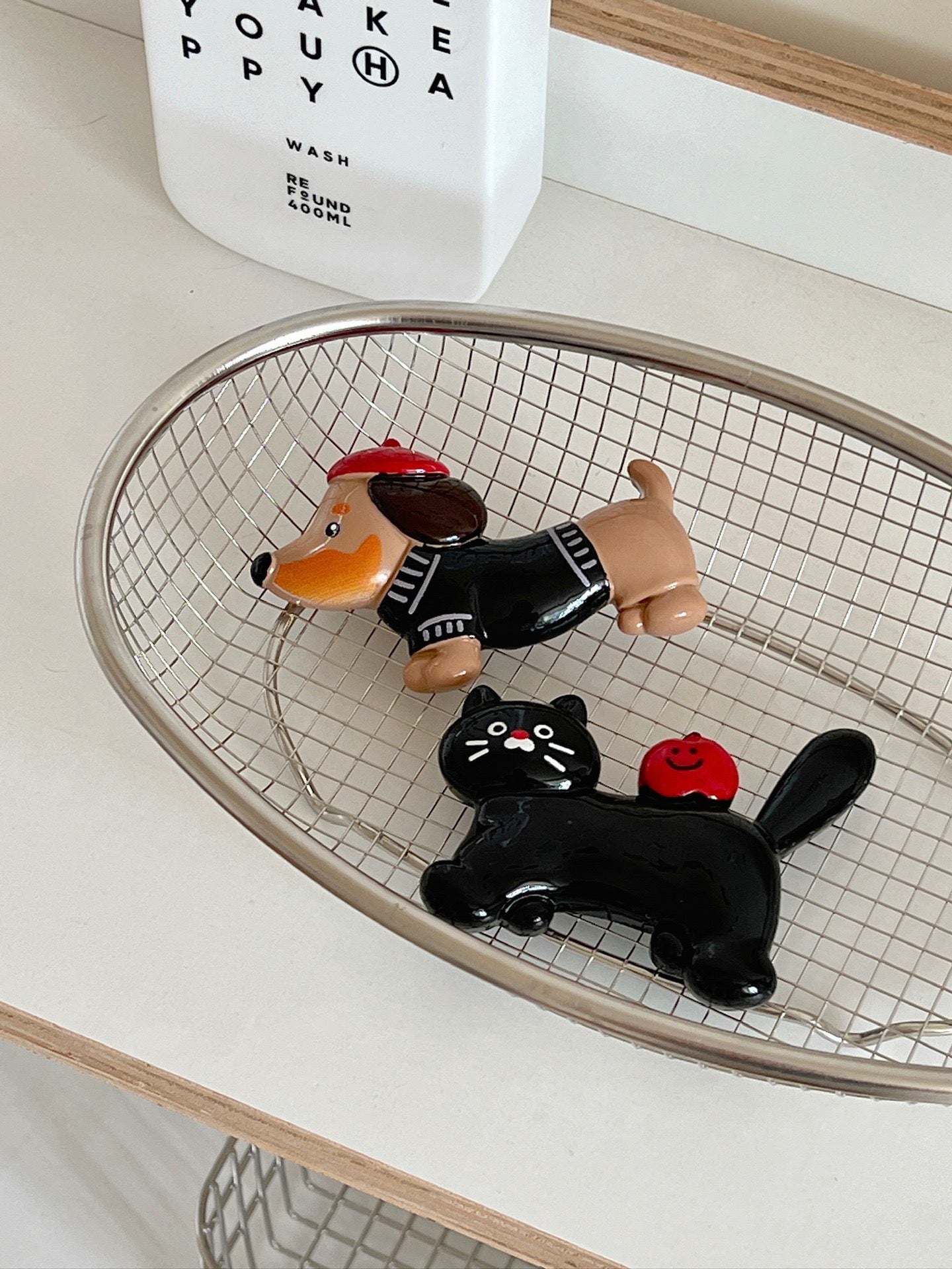 Dachshund and Black Cat Handmade Fridge Magnets