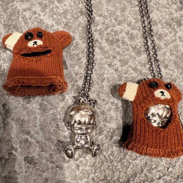 Hirono Stuffed Bear Pendant Necklace