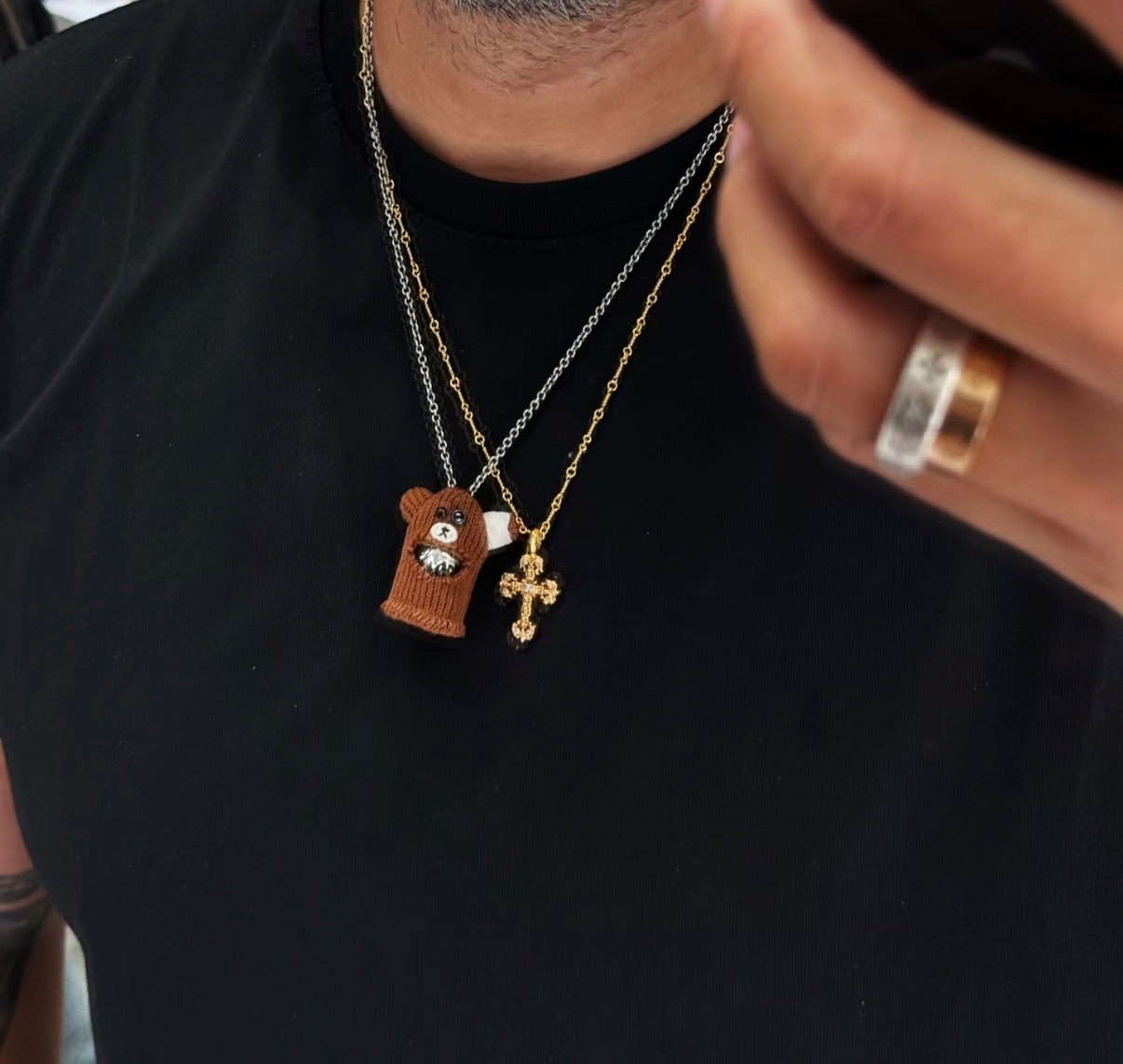 Hirono Stuffed Bear Pendant Necklace