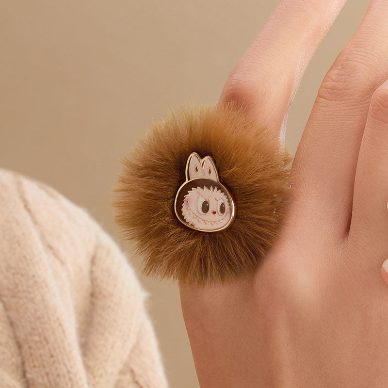Labubu Warm Fluffy Holiday Series Earring and Ring Set