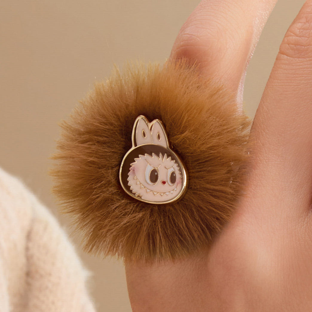 Labubu Warm Fluffy Holiday Series Earring and Ring Set