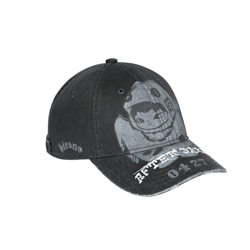 HIRONO After Dark Ghost Washed Black Baseball Cap