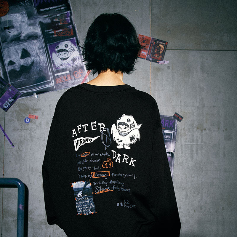 HIRONO After Dark Ghost Graphic Long Sleeve T-Shirt