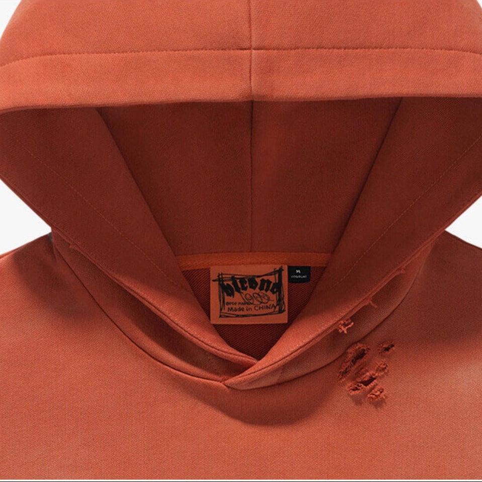 HIRONO After Dark Graffiti Washed Hoodie - Ochre Orange