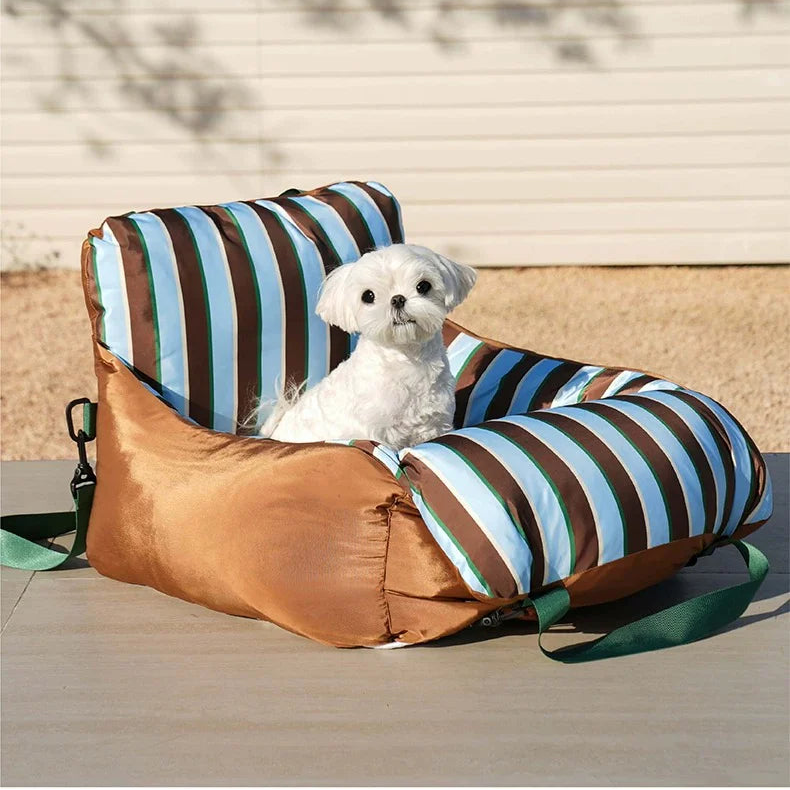 Striped Car Seat Pet Bed