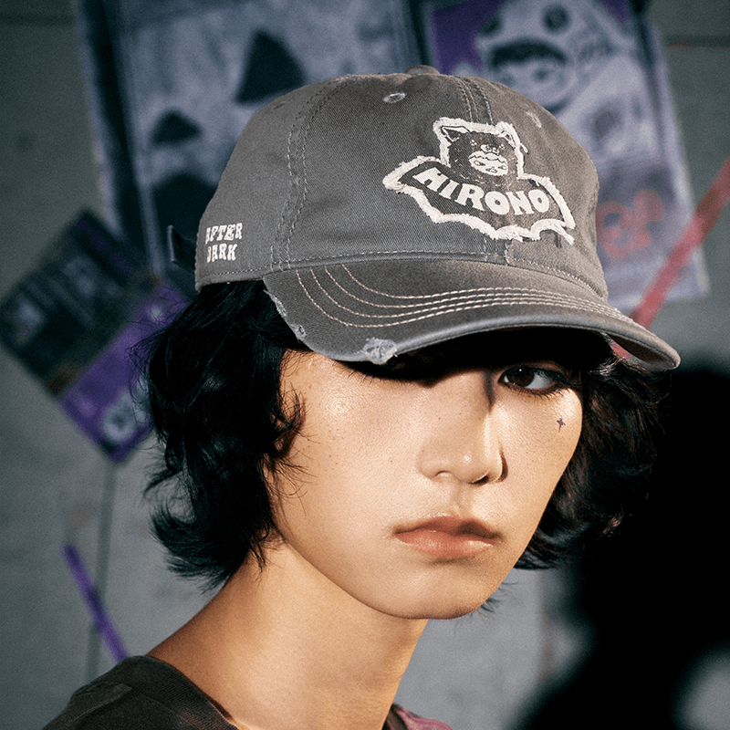 HIRONO After Dark Bat Washed Cotton Cap
