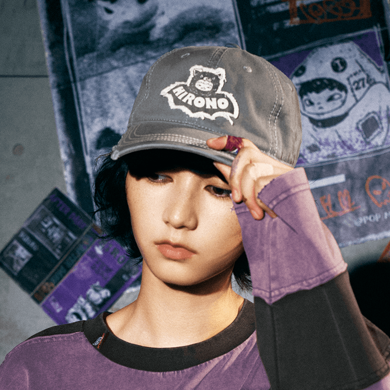 HIRONO After Dark Bat Washed Cotton Cap