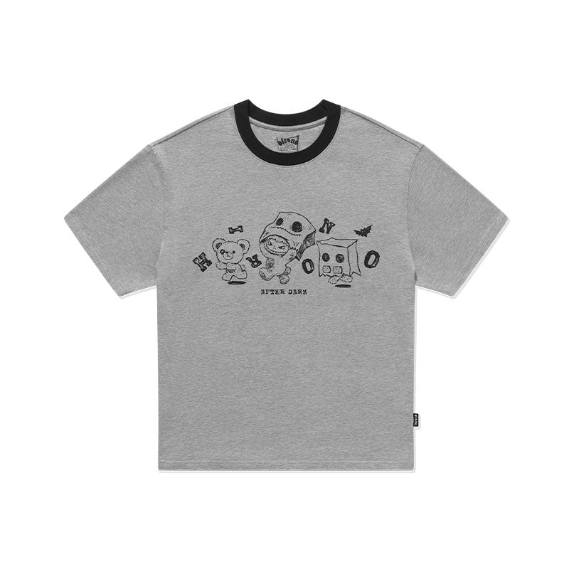 HIRONO After Dark Mischievous Bear Gray T-Shirt