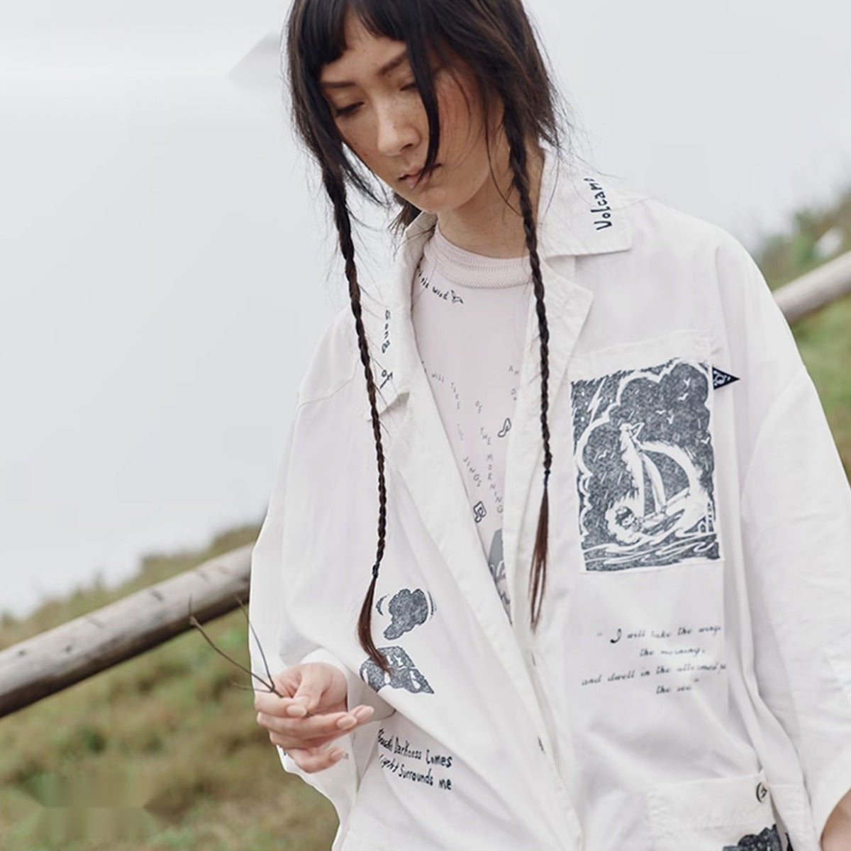 Hirono Living Wild “Song of the Sea” Graphic Short-Sleeve Shirt