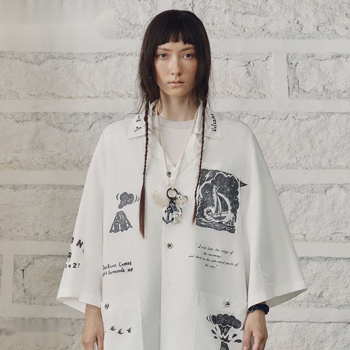 Hirono Living Wild “Song of the Sea” Graphic Short-Sleeve Shirt