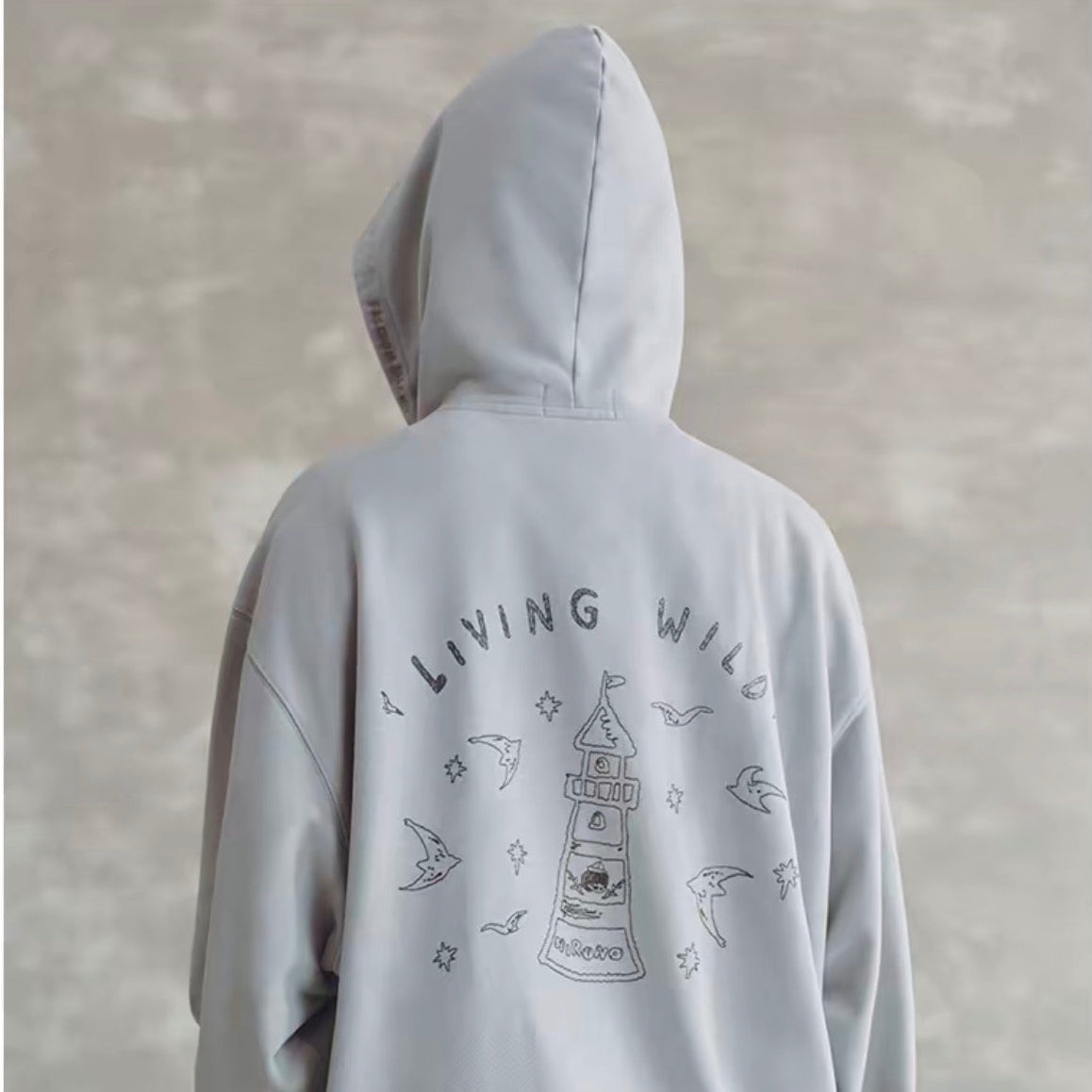 Hirono Living Wild “Song of the Sea” Patchwork Zip-Up Hoodie