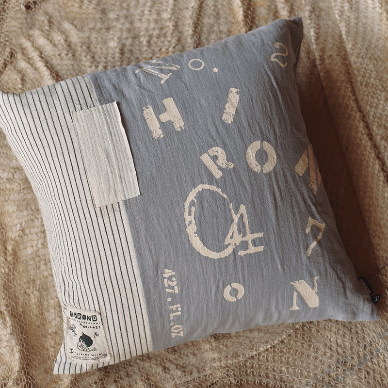 HIRONO Living Wild Embroidered Patch Cushion