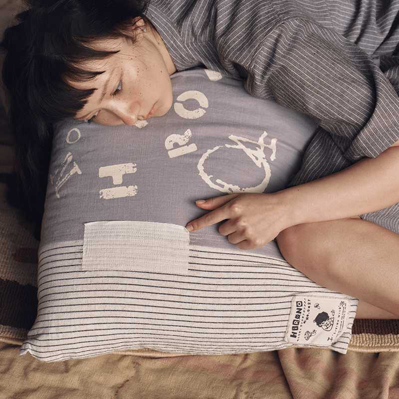 HIRONO Living Wild Embroidered Patch Cushion