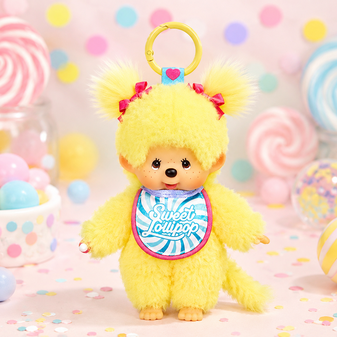 Monchhichi Sweet Lollipop 6" Keychain Plush (15cm) – Limited Edition