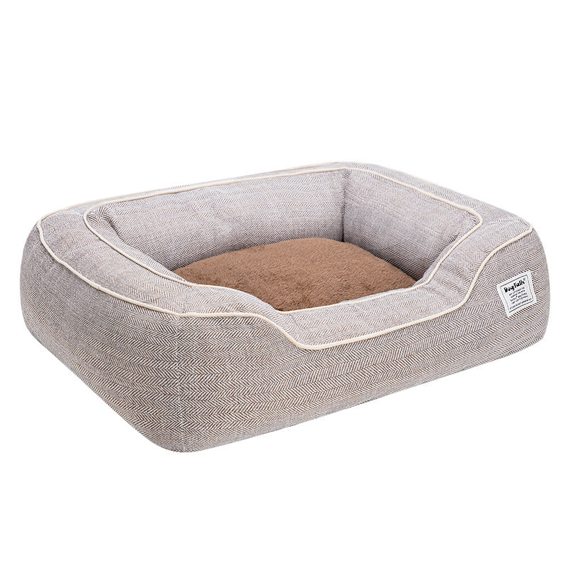 Removable and Washable Houndstooth Cat & Dog Bed