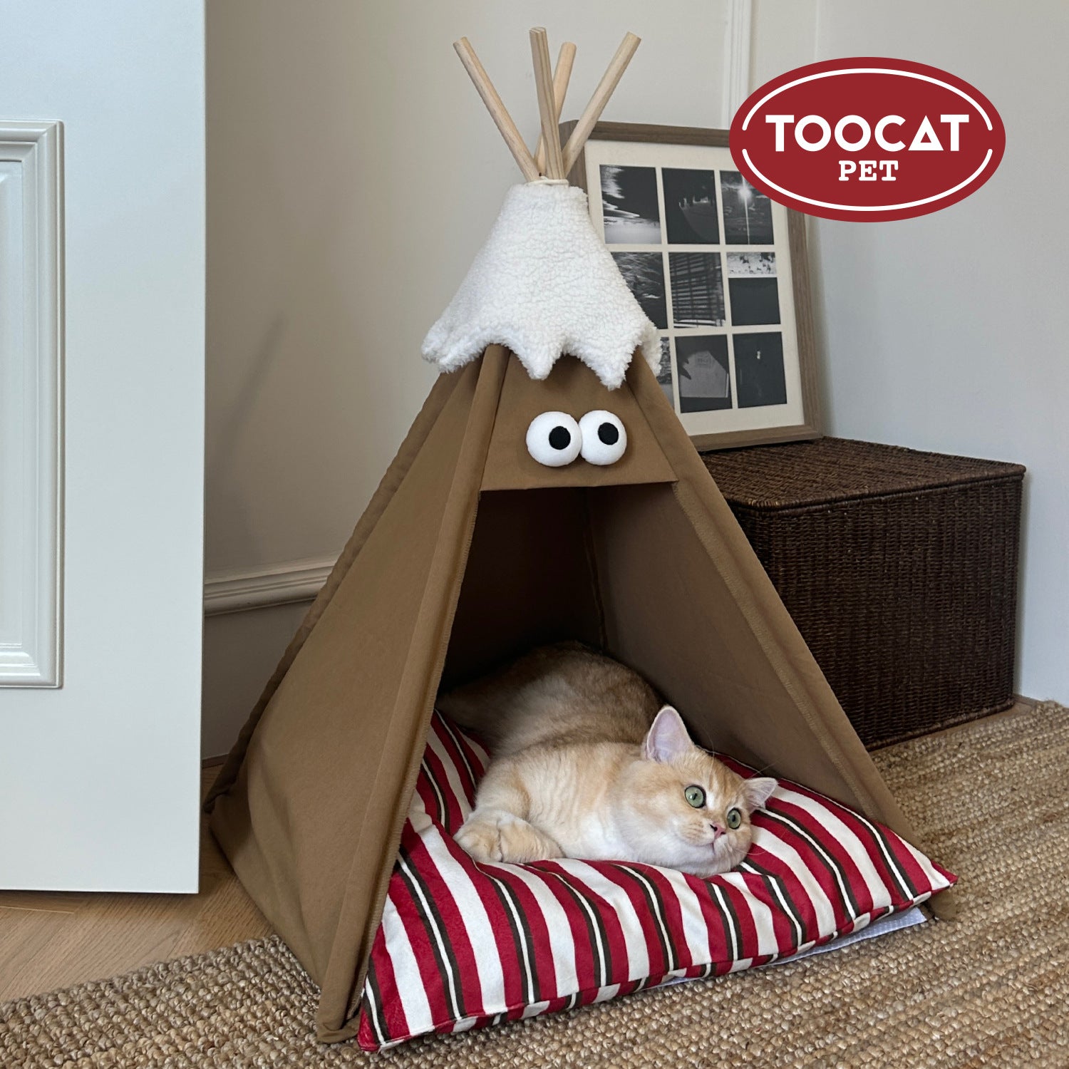 A Cozy Haven: Christmas Tri-column Cat & Dog Canvas Tents& Beds