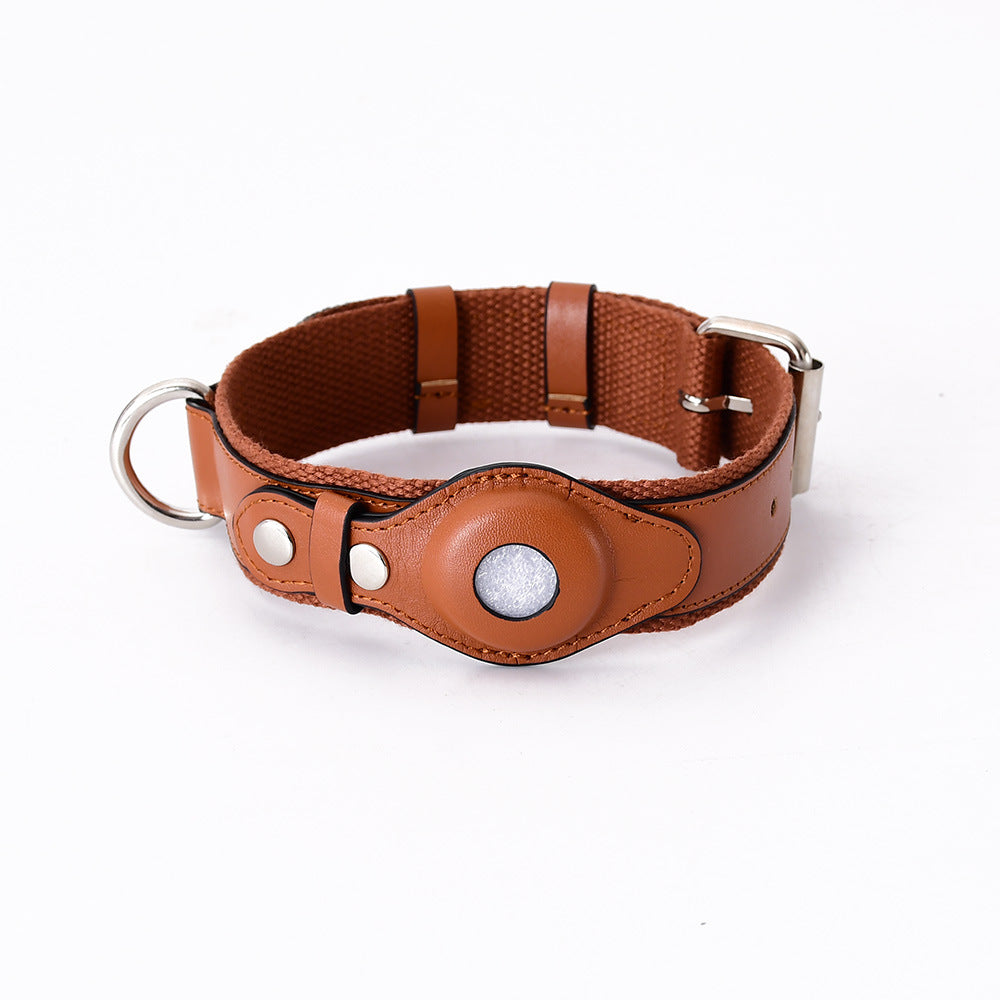 Leather, Fabric Dog Collar With Air-tag Box - ri-son