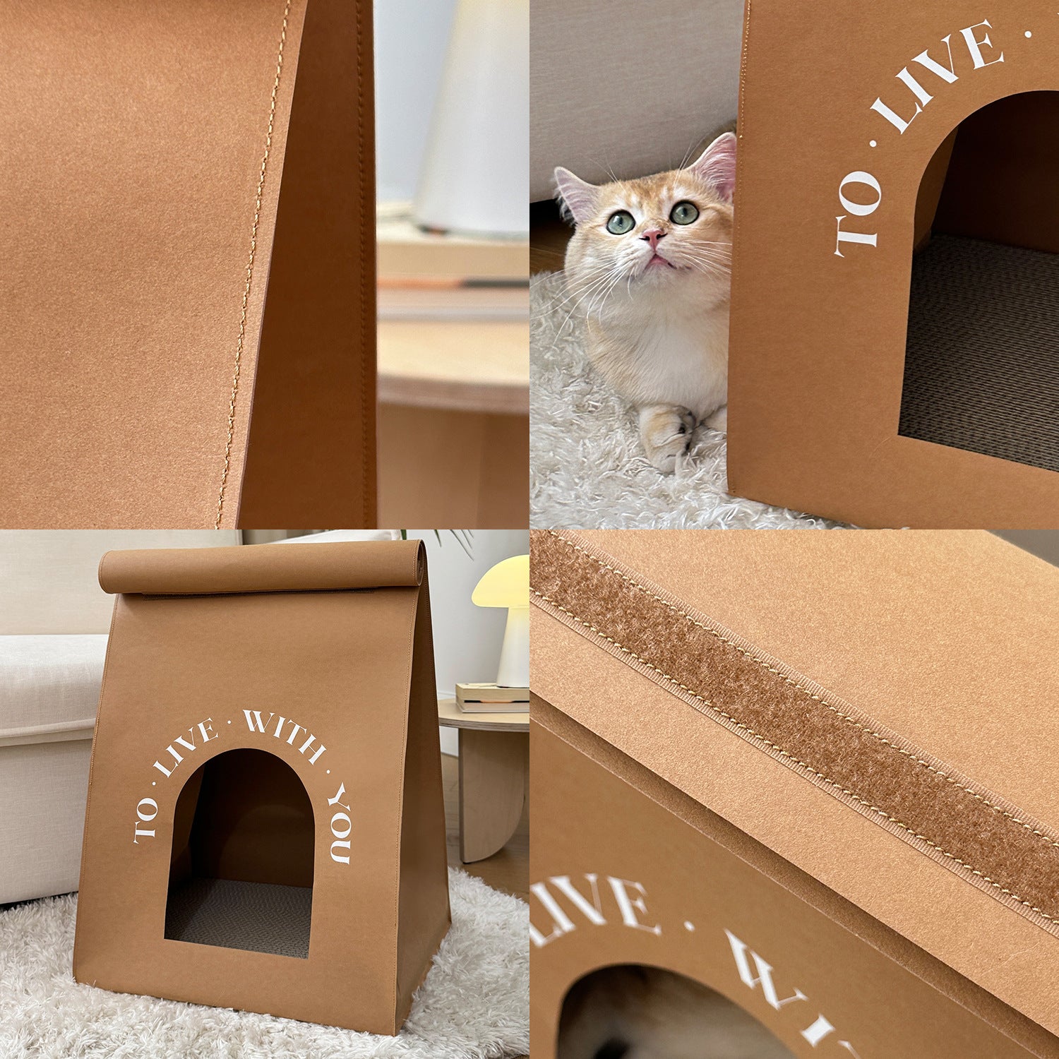 Eco - Friendly Kraft Paper Cat Houses & Scratching Board