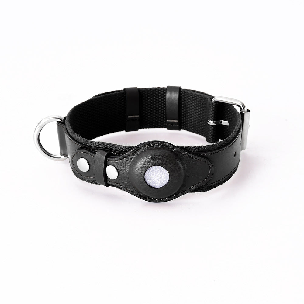 Leather, Fabric Dog Collar With Air-tag Box - ri-son