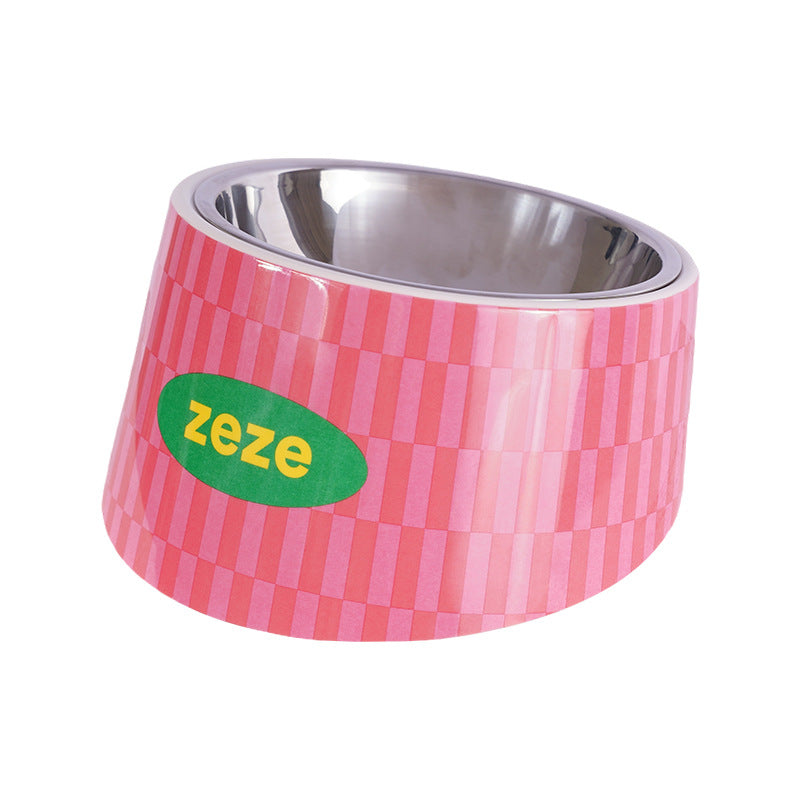 Zeze  Dual Tone Pet Bowls with Patterns Ergonomic Design