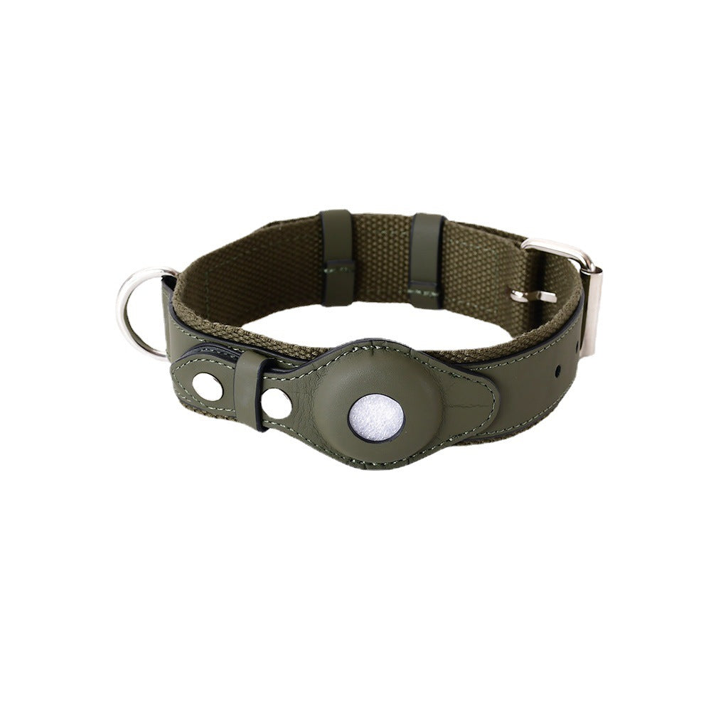 Leather, Fabric Dog Collar With Air-tag Box - ri-son