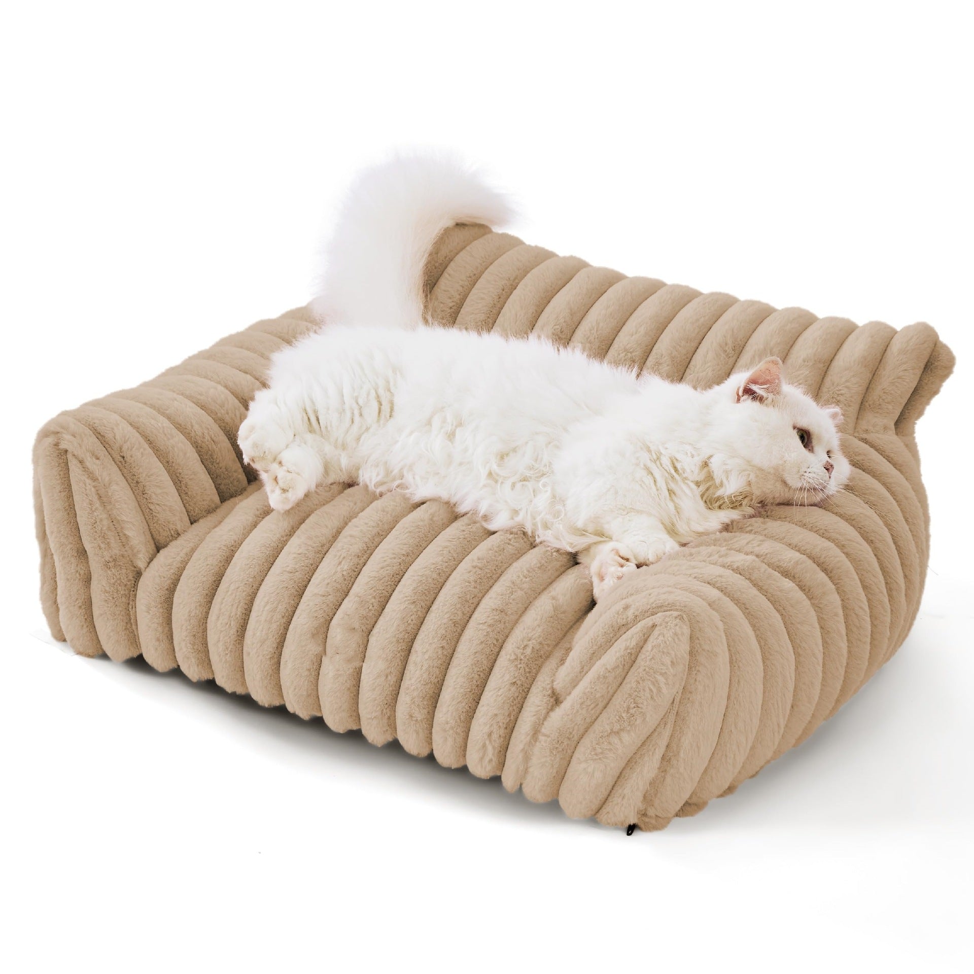 Fluffy Cat Sofa with Premium Soft Corduroy Fleece