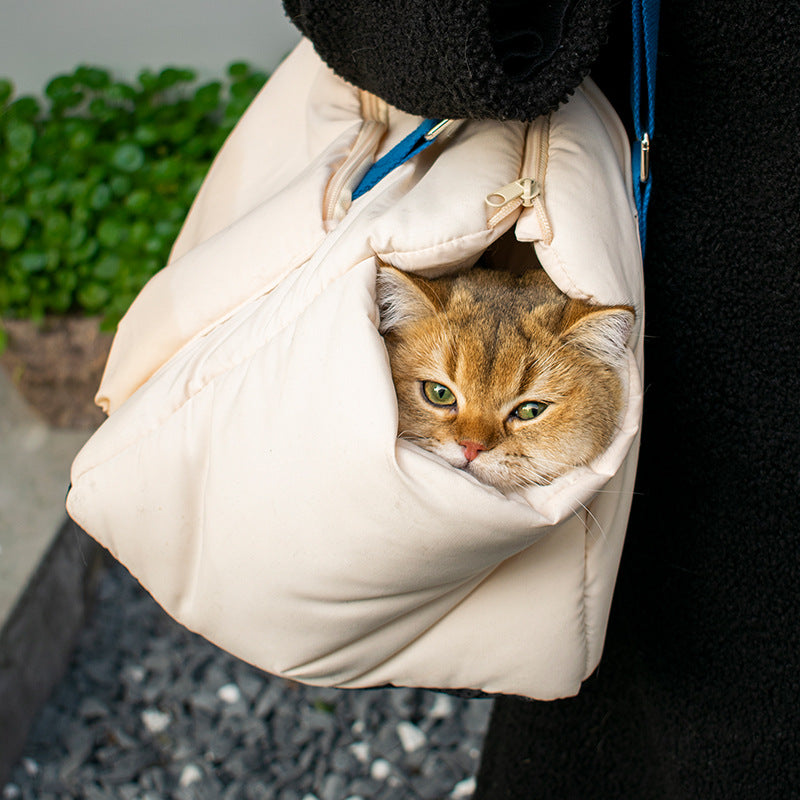 Beige Cat and Dog  Portable Shoulder Bag & Carrier