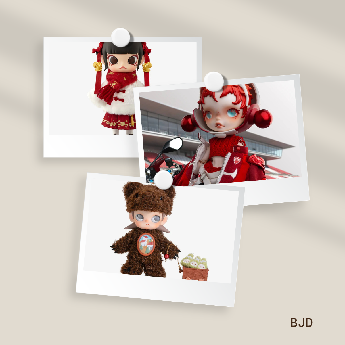 COLLAGE OF POP MART BJD DOLLS