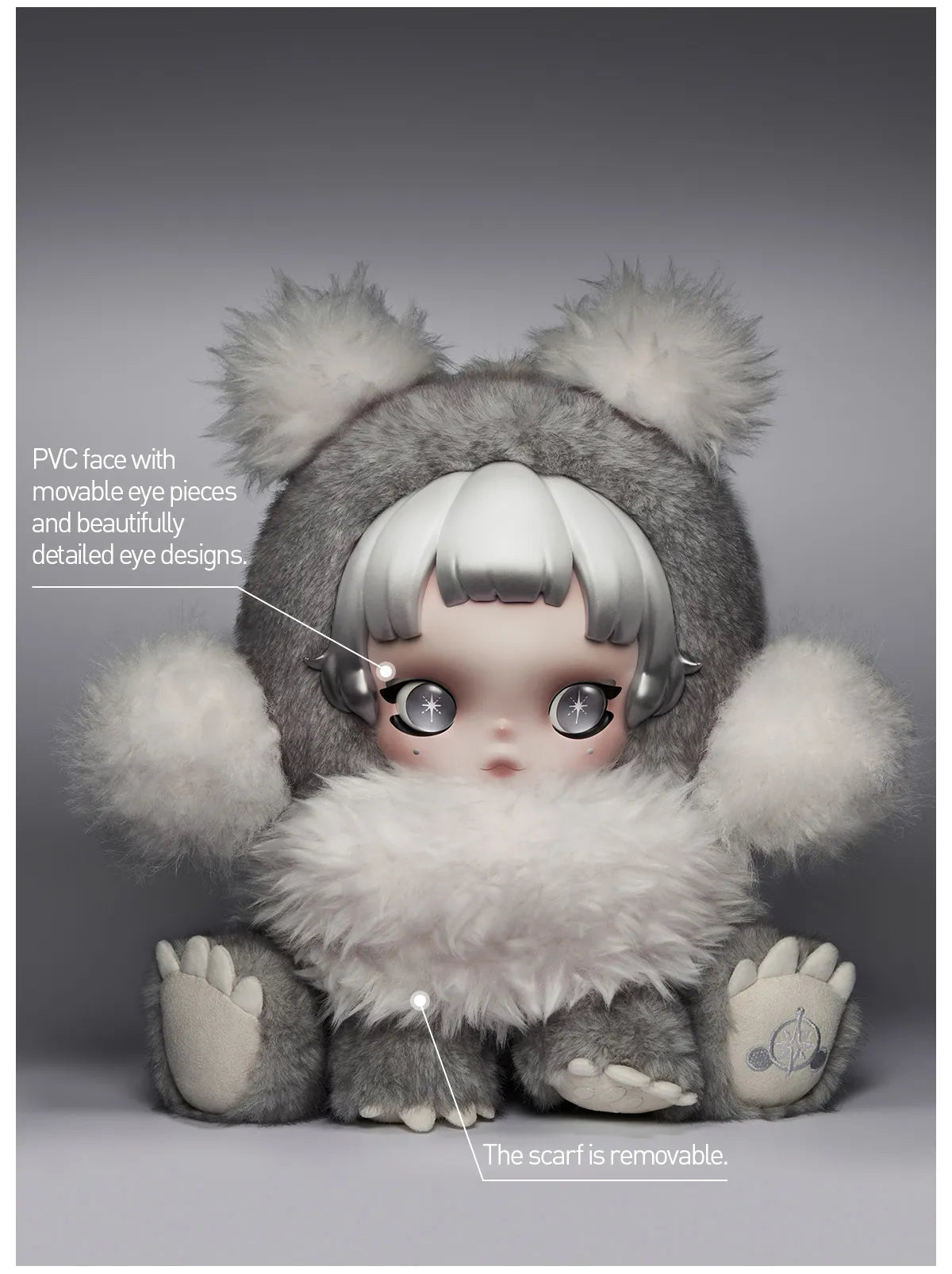 POP MART θ SKULLPANDA Punk Panda Plush Doll
