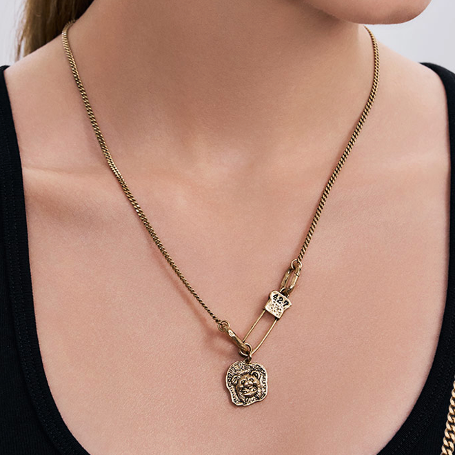 Hirono Bear Doll Brooch Necklace